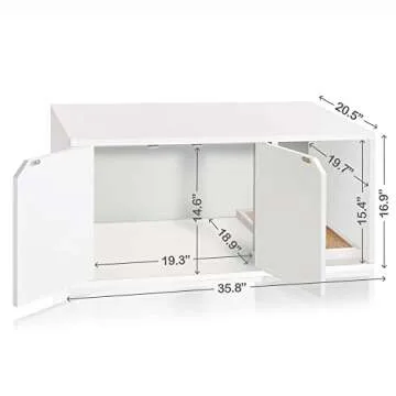 WAY BASICS Cat Litter Box Enclosure – Stylish, Eco-Friendly & Easy to Assemble!