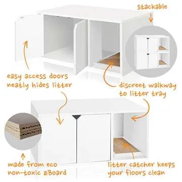 Stylish Cat Litter Box Enclosure Hidden Furniture