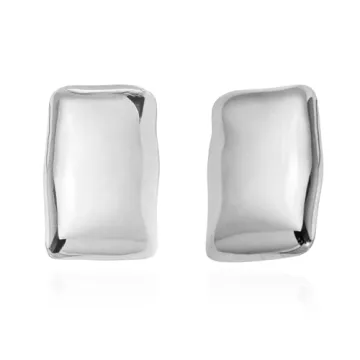 CETVLY Large Thick Rectangle Ear Stud Earrings - Oversized Chunky Geometric Minimalist Stainless Ste...