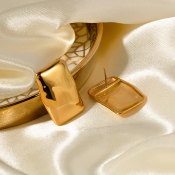 CETVLY Geometric 18K Gold Plated Earrings for Women