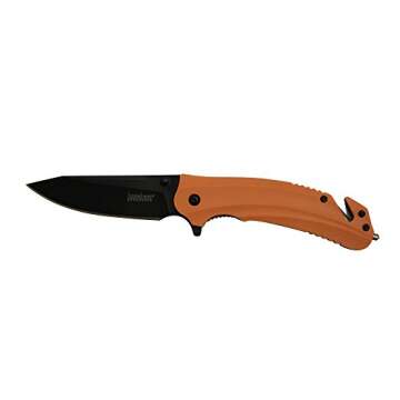 Kershaw Barricade (8650) Multifunction Rescue Pocket Knife with 3.5 Inch Stainless Steel Blade; Features SpeedSafe Assisted Opening with Flipper, Glass Breaker Tip, Belt Cutter, and Pocketclip; 4.5 oz