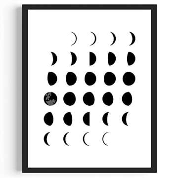 Moon Phases Wall Art Moon Poster Moon Phase Art Moon Phases Astronomy Poster Moon Phases Poster Moon...