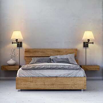 TRLIFE Dimmable Wall Sconce Set, Plug in Swing Arm