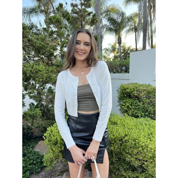 Stylish Newshows White Cropped Cardigan for Women 2024