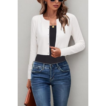 Stylish Newshows White Cropped Cardigan for Women 2024