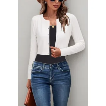 Stylish Newshows White Cropped Cardigan for Women 2024