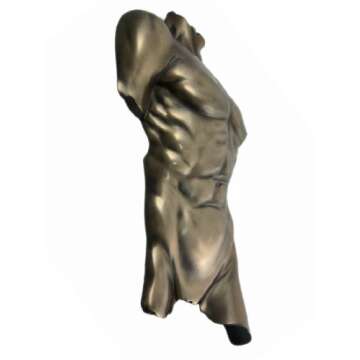 Veronese Design Bronze Finish Nude Male Torso Wall Hanging Figure Anatomy