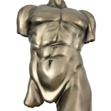 Veronese Design Bronze Finish Nude Male Torso Wall Hanging Figure Anatomy