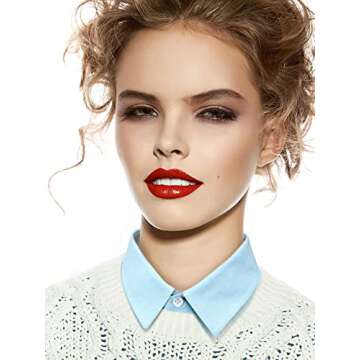 Syhood 4 Pcs Fake Collar Detachable False Dickey Collar Half Shirts Round for Women Outfits(Cotton,Light Blue, White Strip, White, Black,)