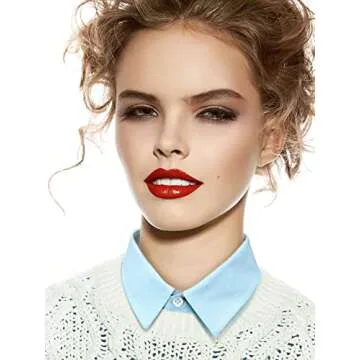 Syhood 4 Pcs Fake Collar Detachable False Dickey Collar Half Shirts Round for Women Outfits(Cotton,Light Blue, White Strip, White, Black,)