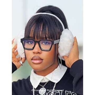 VISOONE Blue Light Blocking Glasses with TR90 Rectangle Frame and Chic Preppy Look for Women Men RIVER