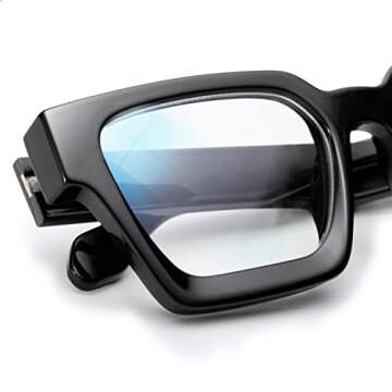 VISOONE Blue Light Blocking Glasses with TR90 Rectangle Frame and Chic Preppy Look for Women Men RIVER