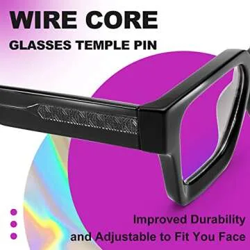 VISOONE Blue Light Blocking Glasses with TR90 Rectangle Frame and Chic Preppy Look for Women Men RIVER