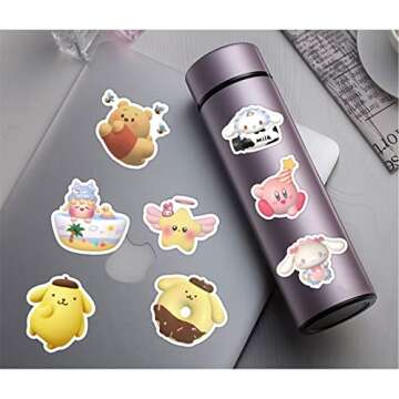 120 Pcs 3D Cute Anime Stickers,PVC Waterproof Sun-Proof Stickers for Phone,Laptop,Bottles,Skateboard,Computer,Phone,Anime Sticker Pack,Gifts for Cartoon Fan