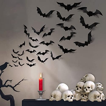 Scary 88 Pcs PVC Halloween Bat Wall Decor for DIY Party