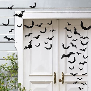 Spooky 88 Pcs PVC Halloween Bat Wall Decor