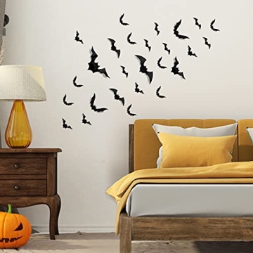 Spooky 88 Pcs PVC Halloween Bat Wall Decor
