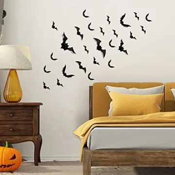 Spooky 88 Pcs PVC Halloween Bat Wall Decor