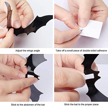 Spooky 88 Pcs PVC Halloween Bat Wall Decor