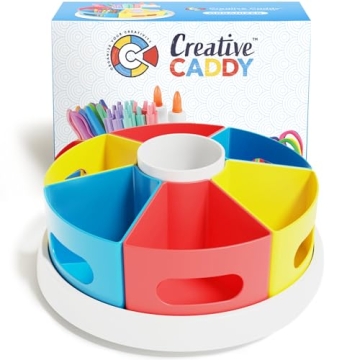 Creative Caddy Rotating Art Supply Organizer for Kids, Crayon Caddy for Kids Desk or Pencil and Mark...