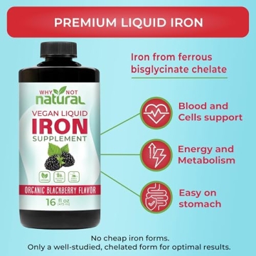 Natural Liquid Iron Supplement for Women, Men, Kids