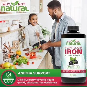 Natural Liquid Iron Supplement for Women, Men, Kids