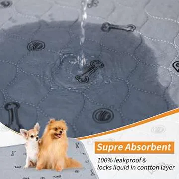 Washable Pee Pads for Dogs, 6Pack Reusable Puppy Pads, Absorbent Whelping Pads with Bone Print, Non-...