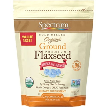 Premium Organic Ground Flaxseed, 24 Oz - Spectrum Essentials