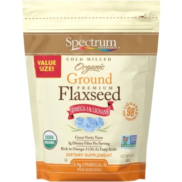 Premium Organic Ground Flaxseed, 24 Oz - Spectrum Essentials