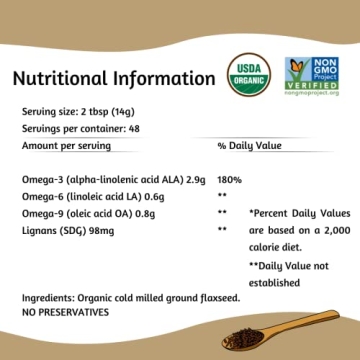 Premium Organic Ground Flaxseed, 24 Oz - Spectrum Essentials