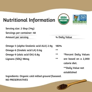 Premium Organic Ground Flaxseed, 24 Oz - Spectrum Essentials