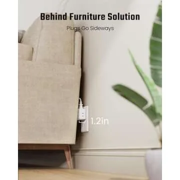 SUPERDANNY【2 Pack】 Multi Plug Outlet Extender, 5 Way Outlet Splitter, 90 Degree Angled Side Outlet Adapter, 3 Prong Flat Wall Plug Expander (15A/1875W) for Home Dorm Room, Cruise Essentials, White