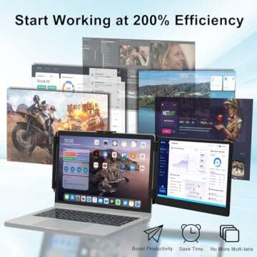 Cevaton 12" 1080P Portable Laptop Monitor - Dual Screen