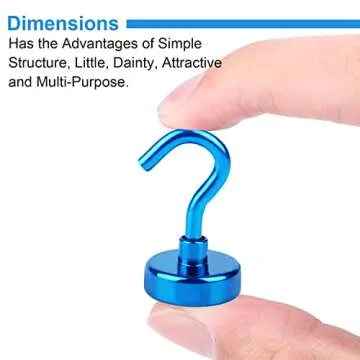 DIYMAG Magnetic Hooks, 30Lbs Strong Heavy Duty Cruise Magnet Hooks for Classroom, Fridge, Hanging, Cabins, Grill, Kitchen, Garage, Workplace and Office etc, (6 Pack-Blue)