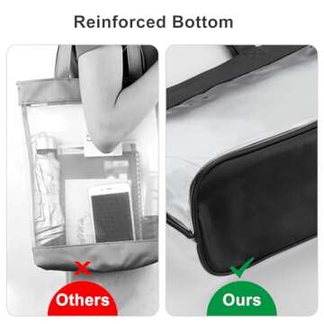 SeBUCUOO Clear Tote Bag - Stadium Approved 12x6x12