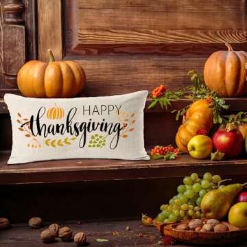 MFGNEH Thanksgiving Pillow Cover 12x20 Inch for Home