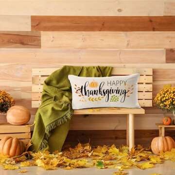 MFGNEH Thanksgiving Pillow Cover 12x20 Inch for Home