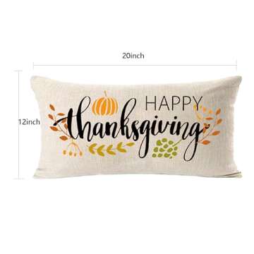 MFGNEH Thanksgiving Pillow Cover 12x20 Inch for Home