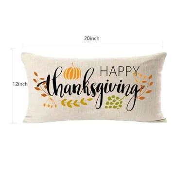 MFGNEH Thanksgiving Pillow Cover 12x20 Inch for Home