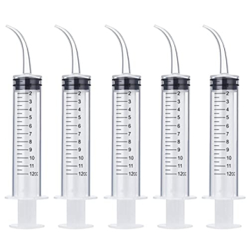 Wisdom Teeth Syringe 5 Pack - Irrigation Syringes with Curved Tip & Measure Scale for Oral Care