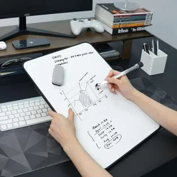 Aroundesk Double Sided Weekly Dry Erase Board with Stand 16"x12", to-do List White Board Calendar Dry Erase, Desktop Whiteboard Calendar, Schedule Board, Message Board, Menu Board for Home Office