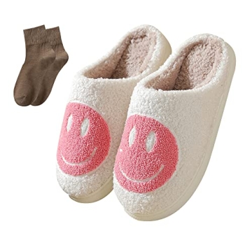 BOOUKILE Smiley Face Slippers - Cozy & Fun Footwear