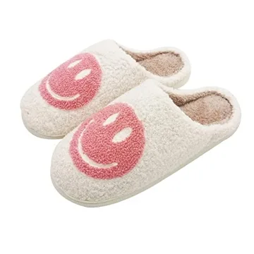 BOOUKILE Smiley Face Slippers - Cozy & Fun Footwear