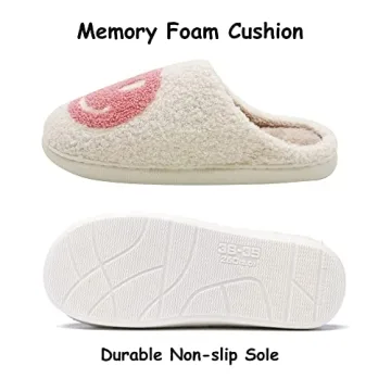BOOUKILE Smiley Face Slippers - Cozy & Fun Footwear