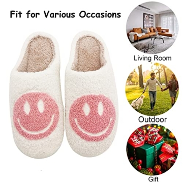 BOOUKILE Smiley Face Slippers - Cozy & Fun Footwear