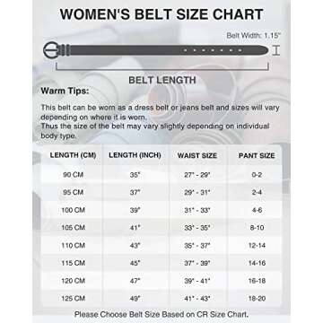 Womens Belt - CR Leather Belt Women Casual for Jeans Pants Dress - Belts with Gold Buckle for Women Fashion