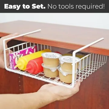 Southern Homewares White Wire Under Shelf Basket Set