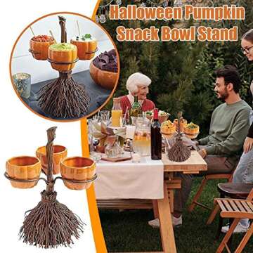 nezababycos Halloween Candy Bowl Pumpkin Snack Bowl Stand Serving Dishes Food Candy Holder Party Dinnerware for Indoor Home Kitchen Decoration Supplies (3 pumpkin bowls set)