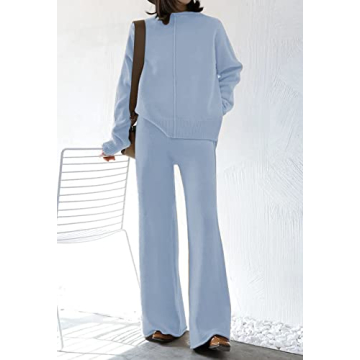 Stylish TOLENY Women’s Two Piece Knit Set in Light Blue