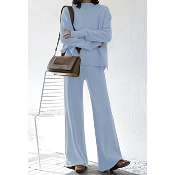 Stylish TOLENY Women’s Two Piece Knit Set in Light Blue